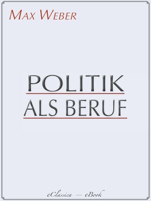 cover image of Politik als Beruf